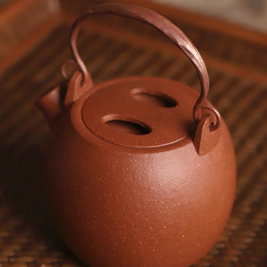 Piggy-shaped Delight Jiangpo Red Clay Yixing Teapot