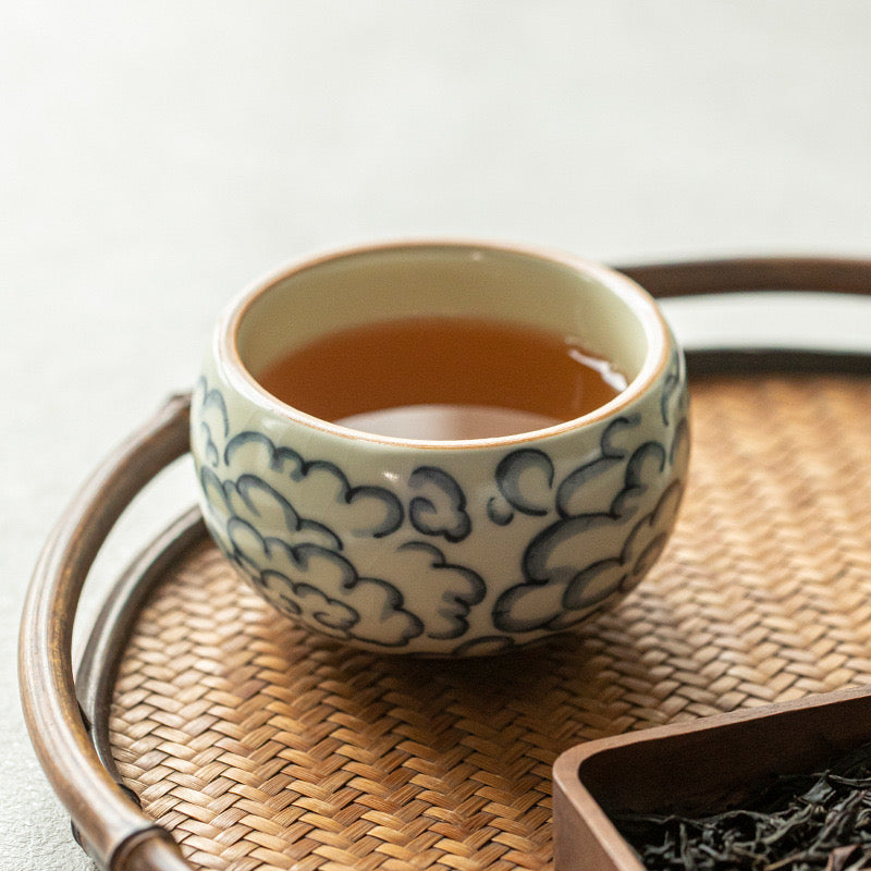 Auspicious Cloud Patterned Ruyao Ceramic Teacup