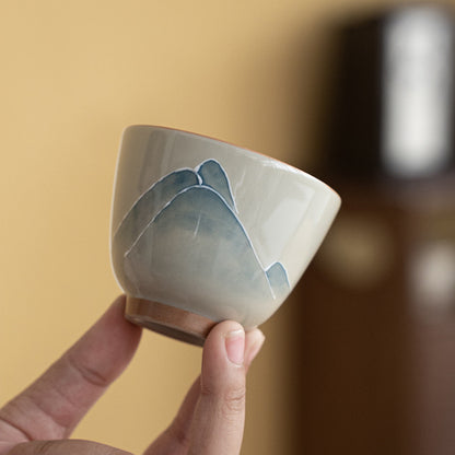 Tasse à thé chinoise peinte à la main avec paysage