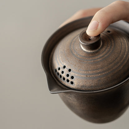 Rust Glaze Gaiwan and Teacup Travel Set