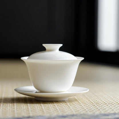 White porcelain gaiwan tea cup tea bowl