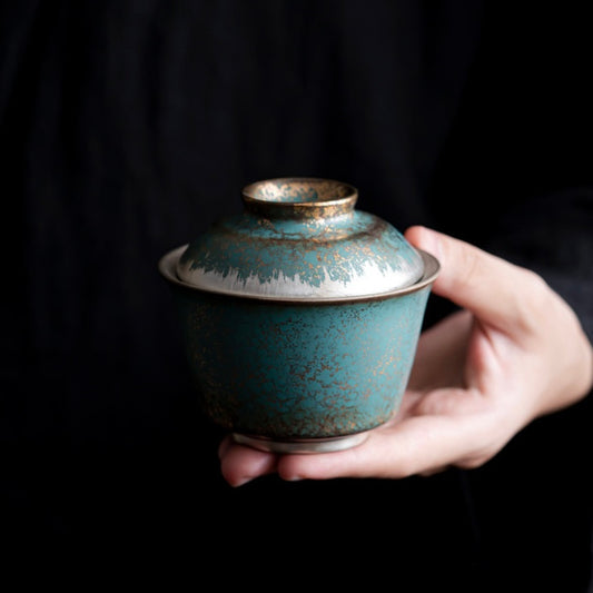 Turquoise Green Gilded Gaiwan