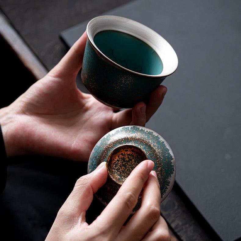 Turquoise Green Gilded Gaiwan