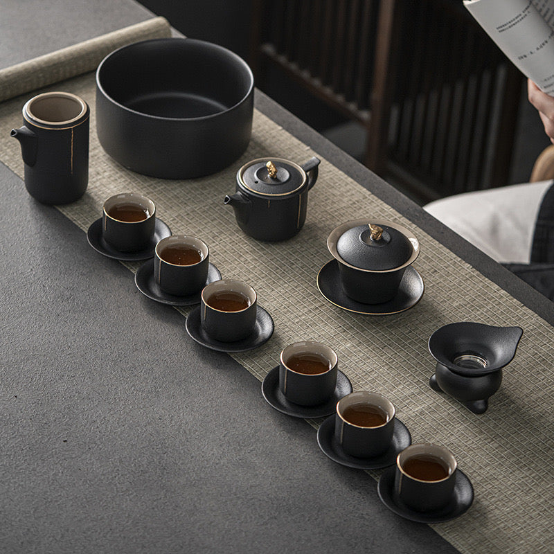 Black Ceramic Simple and Classic Tea Set