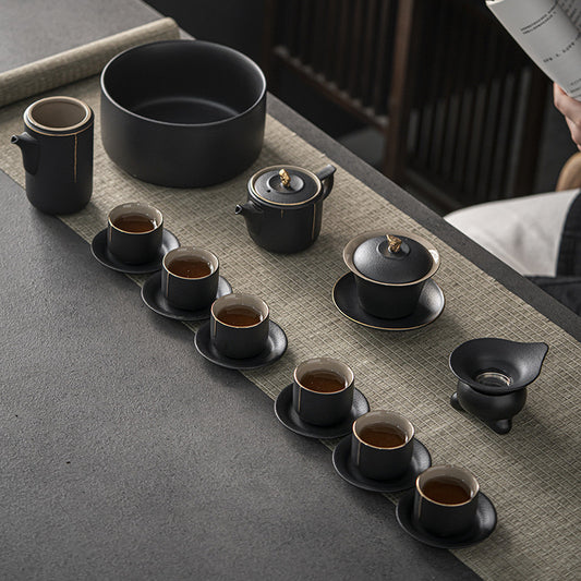 Black Ceramic Simple and Classic Tea Set