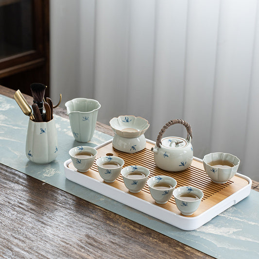 Hand-Painted Orchid Tea Set – Classic Ceramic Teaware