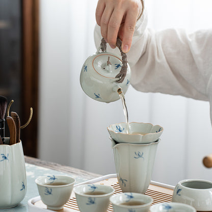 Hand-Painted Orchid Tea Set – Classic Ceramic Teaware