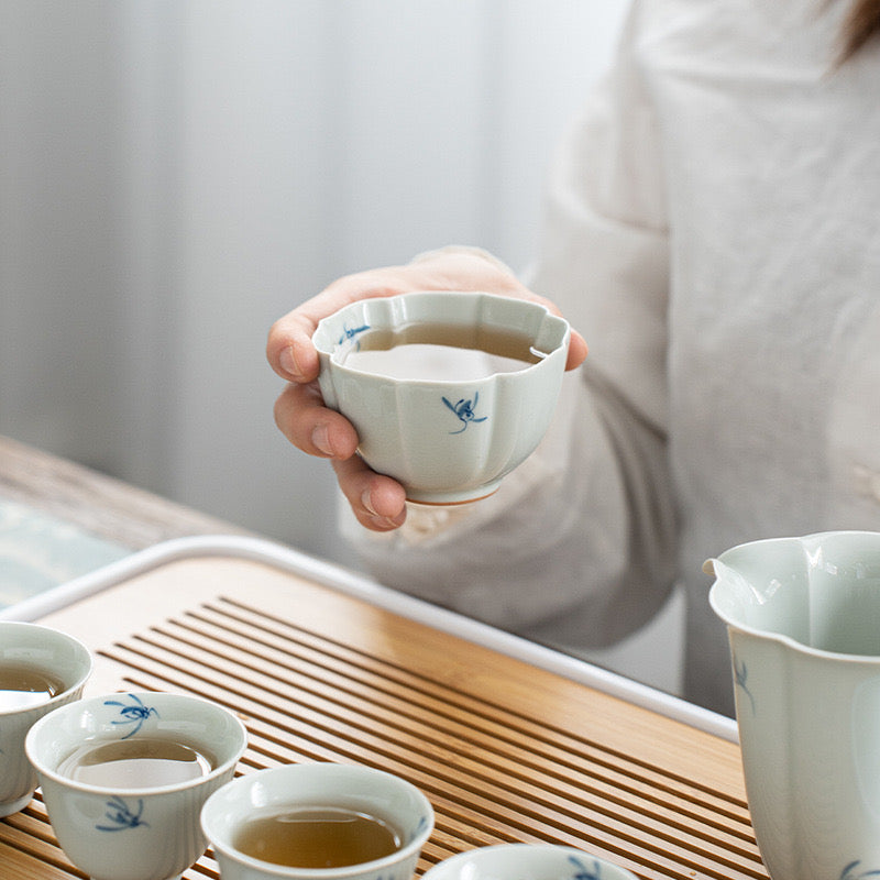 Hand-Painted Orchid Tea Set – Classic Ceramic Teaware