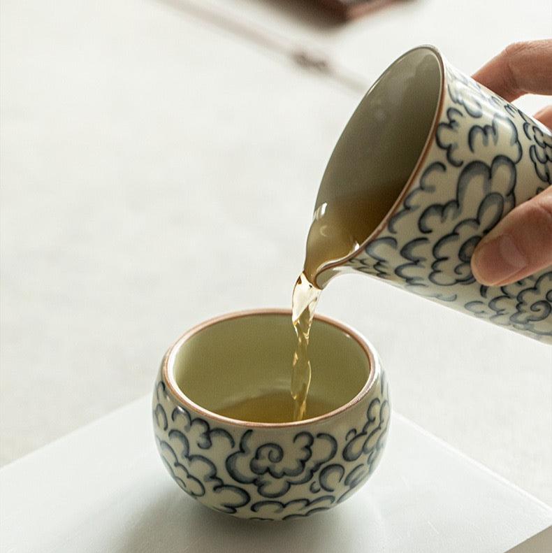 Auspicious Cloud Patterned Ruyao Ceramic TeacupTeacupsAnyee TeaAuspicious Cloud Patterned Ruyao Ceramic Teacup