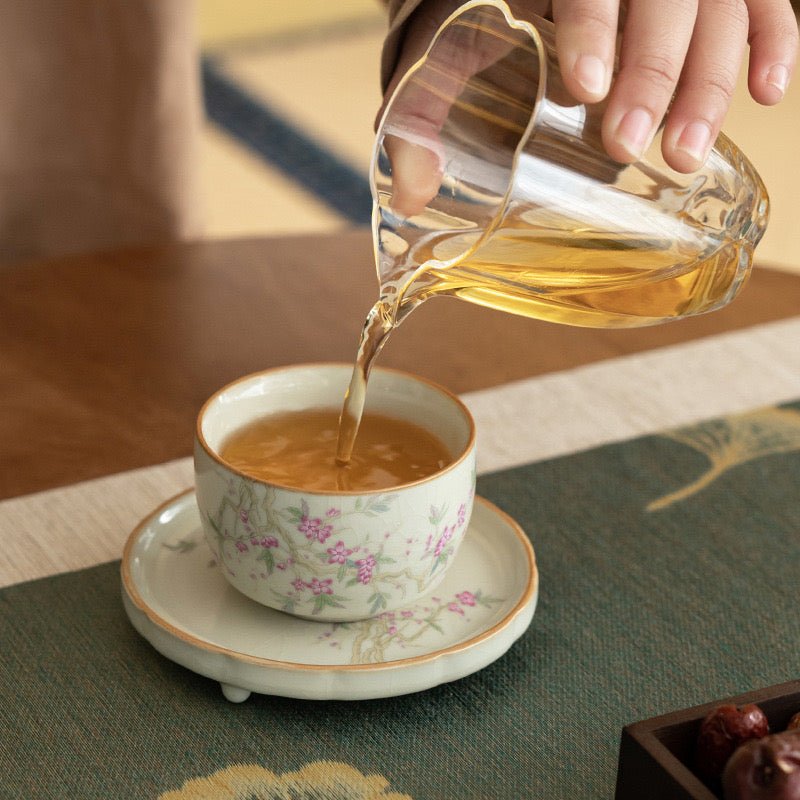 Beige Ru Kiln Peach Blossom TeacupTeacupsAnyee TeaBeige Ru Kiln Peach Blossom Teacup