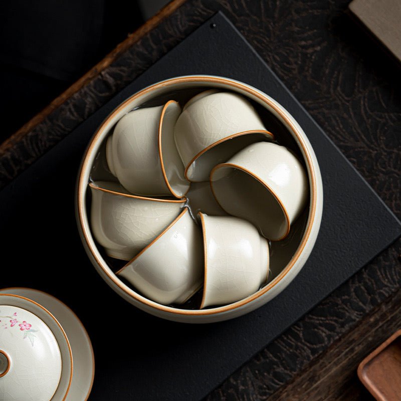 Beige Ru - style Harmonious Tea Washing BasinaccessoiresAnyee TeaBeige Ru - style Harmonious Tea Washing Basin