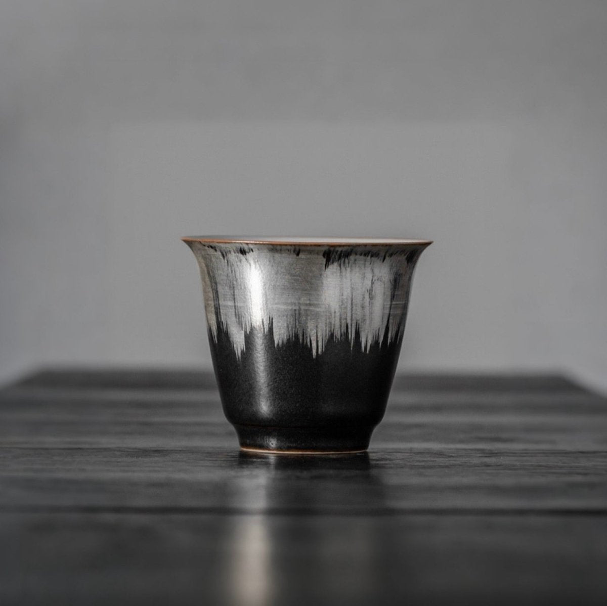 Black - White - Silver Glazed Hand - painted TeacupTeacupsAnyee TeaBlack - White - Silver Glazed Hand - painted Teacup