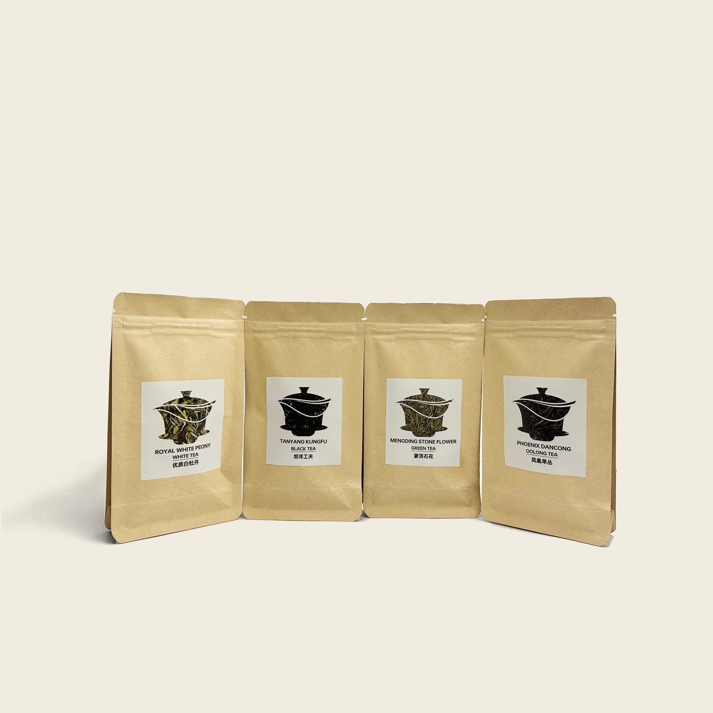 Four Tea Sample Packs Black Tea Green Tea White Tea Oolong Tea Chinese Loose Tea