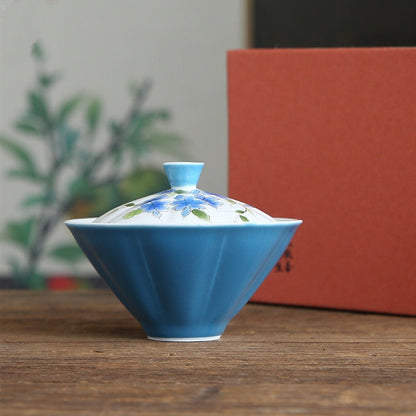 Chinese Hand - painted Orchid Gaiwan with Antique Colored GlazeGaiwanAnyee TeaChinese Hand - painted Orchid Gaiwan with Antique Colored Glaze