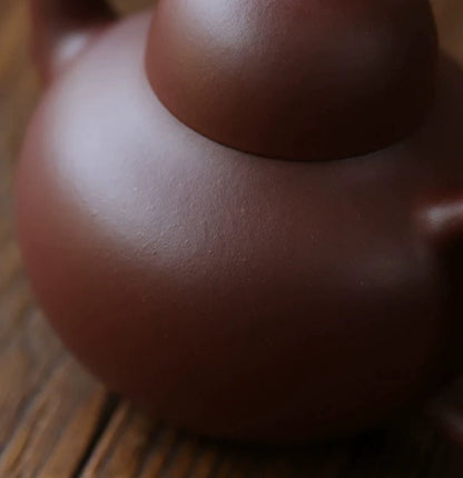 Gourd - shaped Elegance Huzhi Bottom Groove Qing Yixing Teapotyixing teapotAnyee TeaGourd - shaped Elegance Huzhi Bottom Groove Qing Yixing Teapot