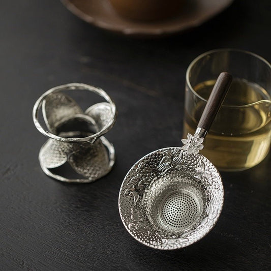 Hammered Lotus Patterned Tea Strainer and Filter accessoriesAnyee TeaHammered Lotus Patterned Tea Strainer and Filter accessories