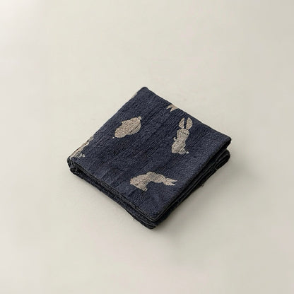 Hand Dyed Burned Flower Patterned Pure - cotton Absorbent and Soft Tea TowelsaccessoiresAnyee TeaHand Dyed Burned Flower Patterned Pure - cotton Absorbent and Soft Tea TowelsRabbit (Dark Blue)