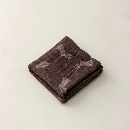 Hand Dyed Burned Flower Patterned Pure - cotton Absorbent and Soft Tea TowelsaccessoiresAnyee TeaHand Dyed Burned Flower Patterned Pure - cotton Absorbent and Soft Tea TowelsRabbit (Dark Brown)
