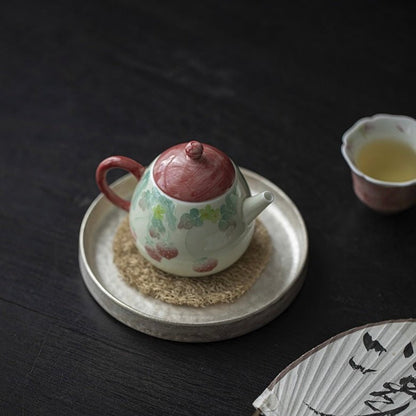 Hand - painted Raspberry Pattern Underglaze Ceramic TeapotteapotsAnyee TeaHand - painted Raspberry Pattern Underglaze Ceramic Teapot