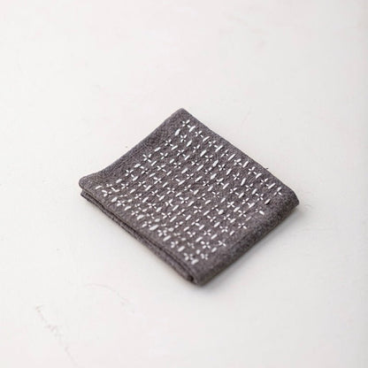 Hand Sewn Cross Stitched Cotton Linen Tea TowelaccessoiresAnyee TeaHand Sewn Cross Stitched Cotton Linen Tea TowelDark gray