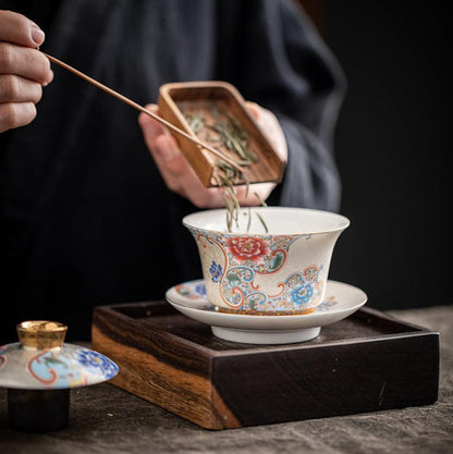 Handmade Filigree Silver Gaiwan TeacupsGaiwanAnyee TeaHandmade Filigree Silver Gaiwan Teacups