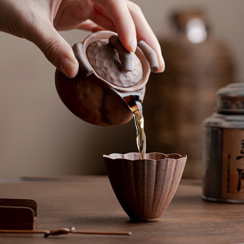 Handmade Rough Pottery Old Rock Clay Bamboo - shaped TeapotteapotsAnyee TeaHandmade Rough Pottery Old Rock Clay Bamboo - shaped Teapot