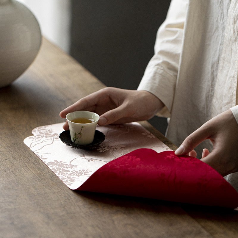 Imitation Gauze Tea Mat for Chinese Style Dry Brewing Tea Ceremony with Double Sided Zen and Waterproof DesignaccessoiresAnyee TeaImitation Gauze Tea Mat for Chinese Style Dry Brewing Tea Ceremony with Double Sided Zen and Waterproof DesignLight pink
