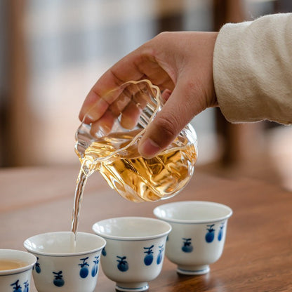 Melon Ribbed Transparent Heat Resistant Glass Small Lotus Flower Fairway Cup Tea MugaccessoiresAnyee TeaMelon Ribbed Transparent Heat Resistant Glass Small Lotus Flower Fairway Cup Tea Mug