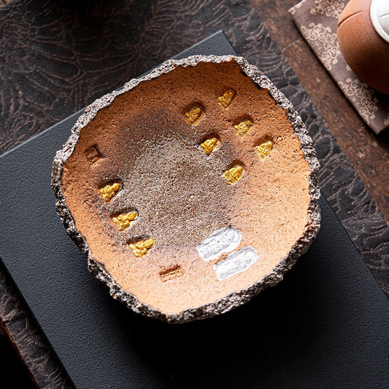 Pure Handmade Rough Pottery Dunhuang Tile - shaped Tea TrayaccessoiresAnyee TeaPure Handmade Rough Pottery Dunhuang Tile - shaped Tea Tray
