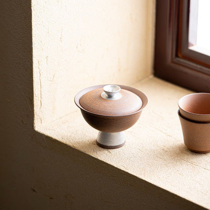 Purely Handmade Coarse Pottery Gaiwan of Retro Old Rock ClayGaiwanAnyee TeaPurely Handmade Coarse Pottery Gaiwan of Retro Old Rock Clay