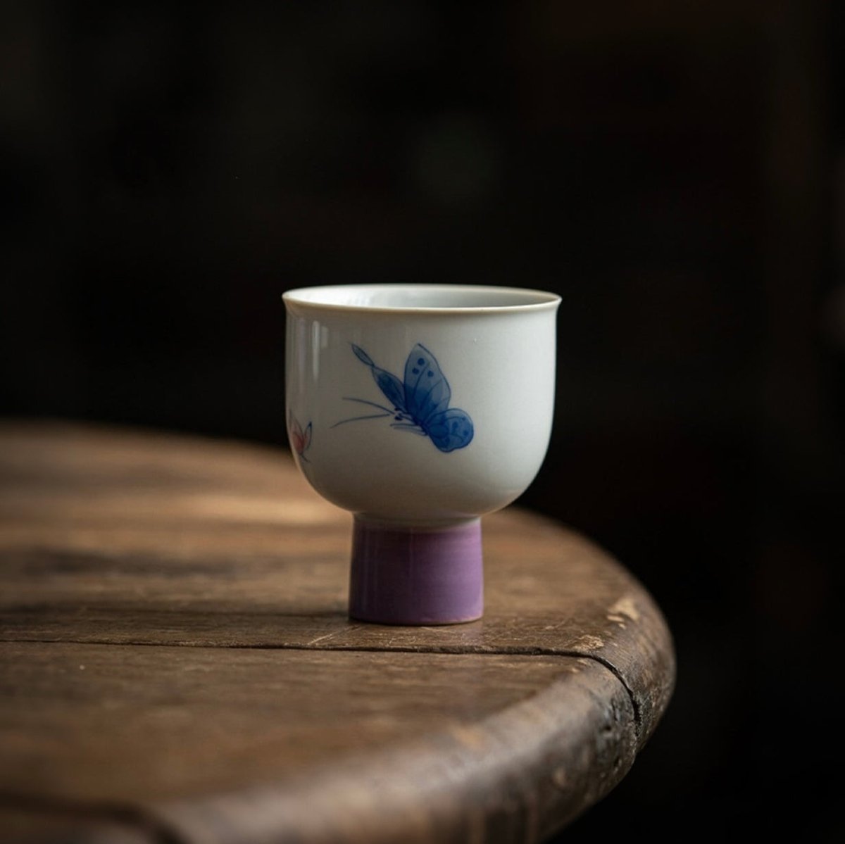 Purple Butterfly Hand - painted Ceramic TeacupTeacupsAnyee TeaPurple Butterfly Hand - painted Ceramic Teacup