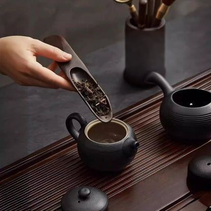 Six Gentlemen of Tea Black Sandalwood Six Piece Tea Set AccessoriesAnyee TeaSix Gentlemen of Tea Black Sandalwood Six Piece Tea Set Accessories