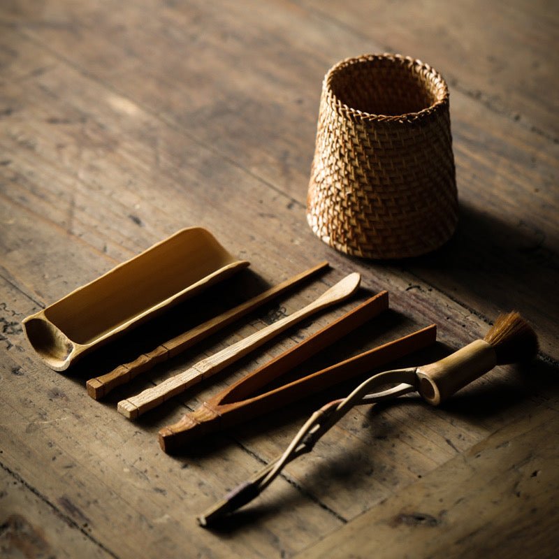 The Six Gentlemen of Tea Ceremony Bamboo and Rattan Weaving Tea Set AccessoriesAnyee TeaThe Six Gentlemen of Tea Ceremony Bamboo and Rattan Weaving Tea Set Accessories